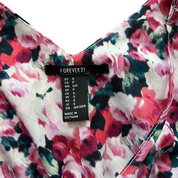 Forever 21 Women's‎ Size Small S Pink Multi Colored Floral Jumpsuit Sleeveless - Picture 6 of 8